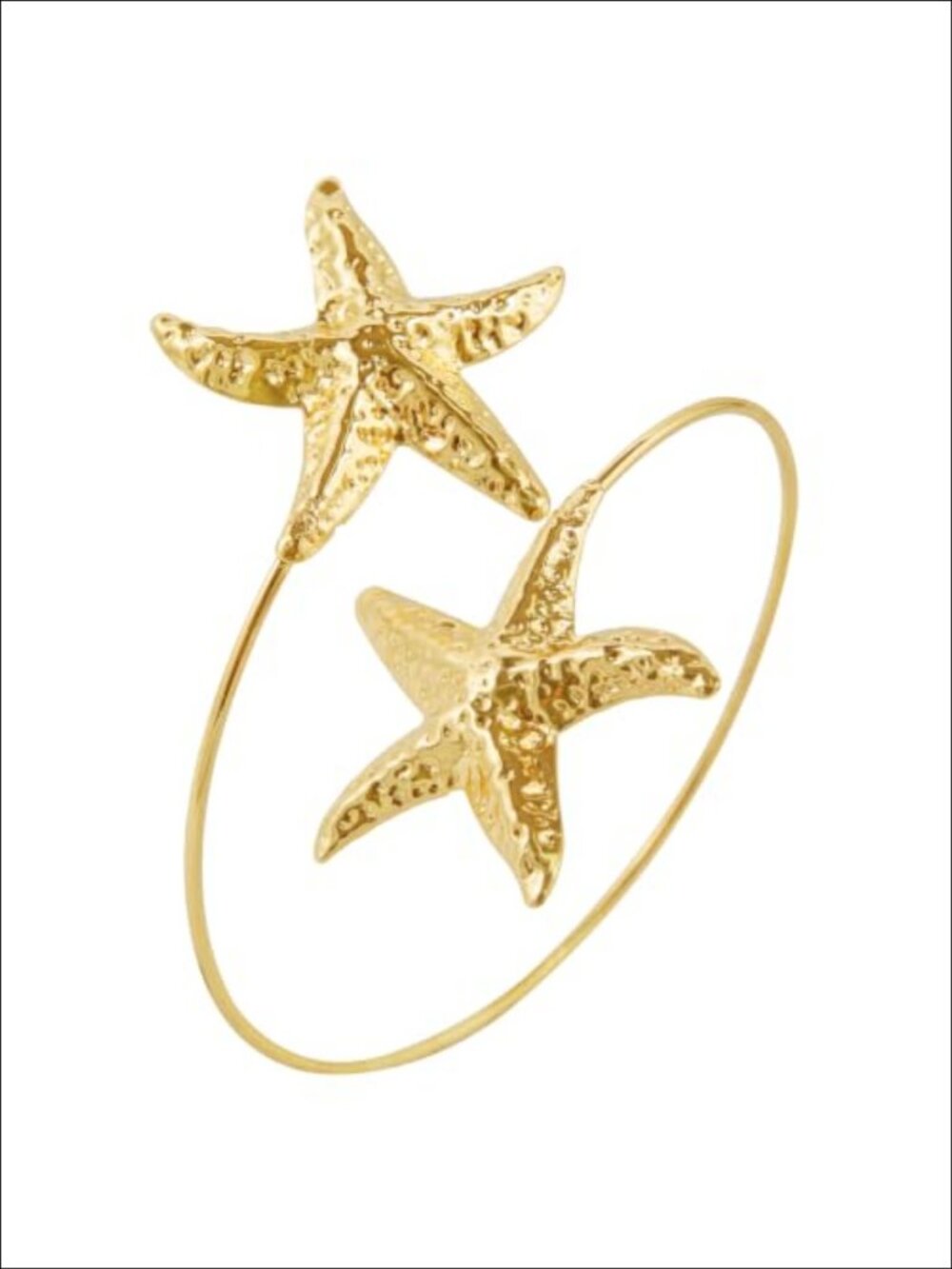 Gold Plated Adjustable Arm Cuff Bracelet Starfish Open Stackable